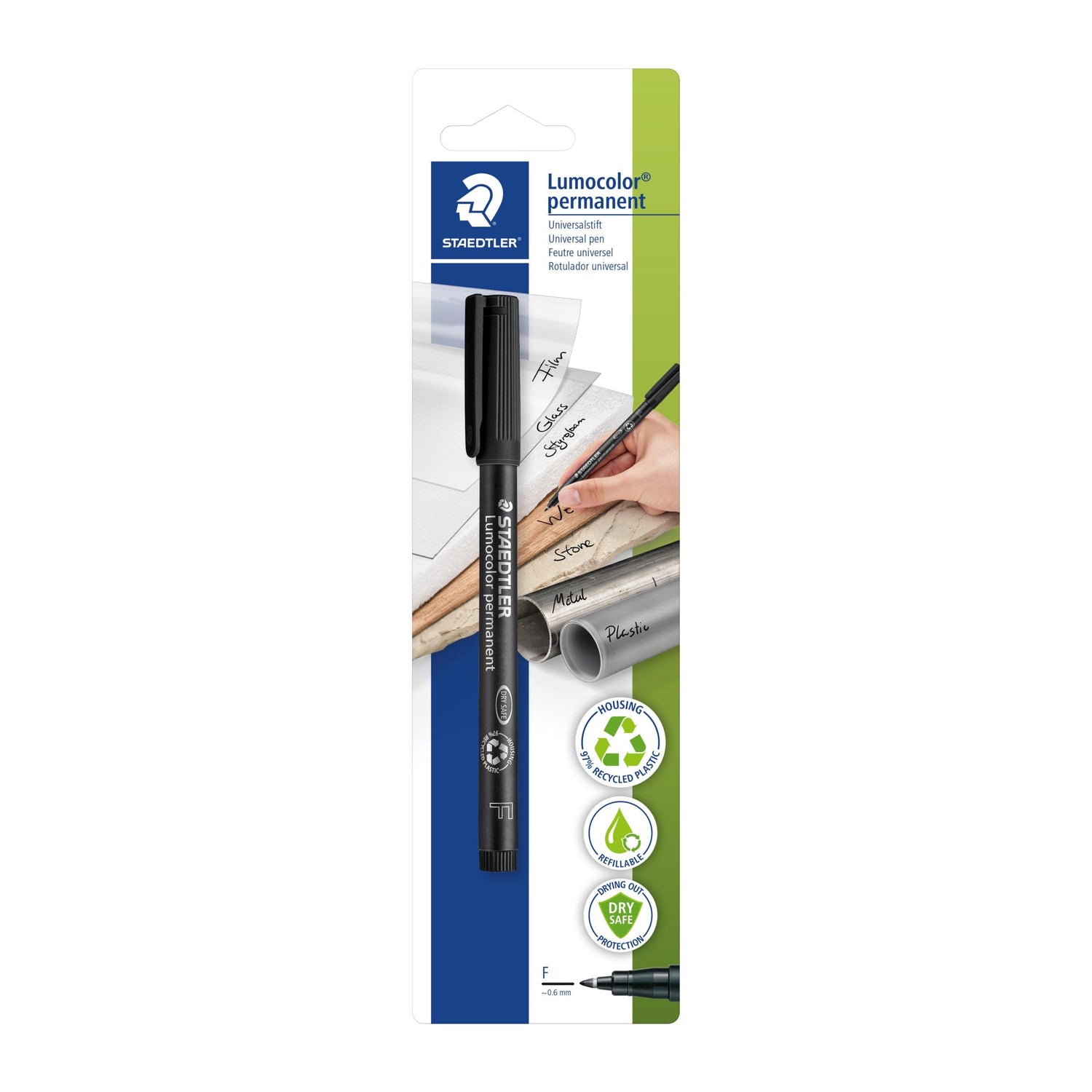 Marcador Permanente Fino de Tinta Preta Staedtler