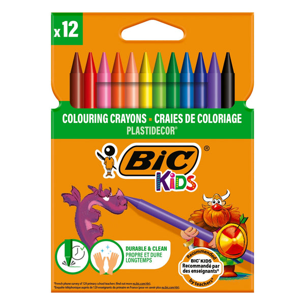 Lápis Cera Plastidecor 12 unidades Bic