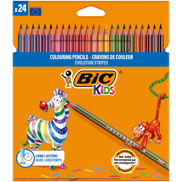 Lápis Cor Evolution Stripes 24 unidades Bic Kid