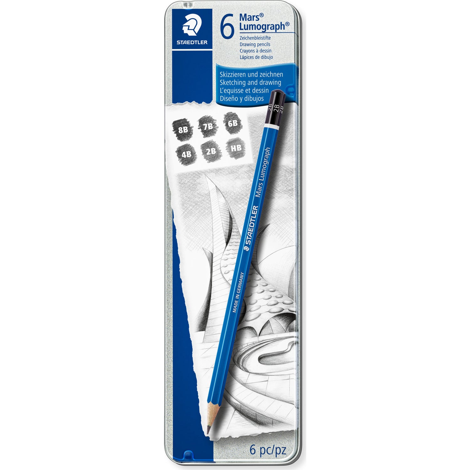 Lapis Staedtler Mars Lumograph 6 Unidades