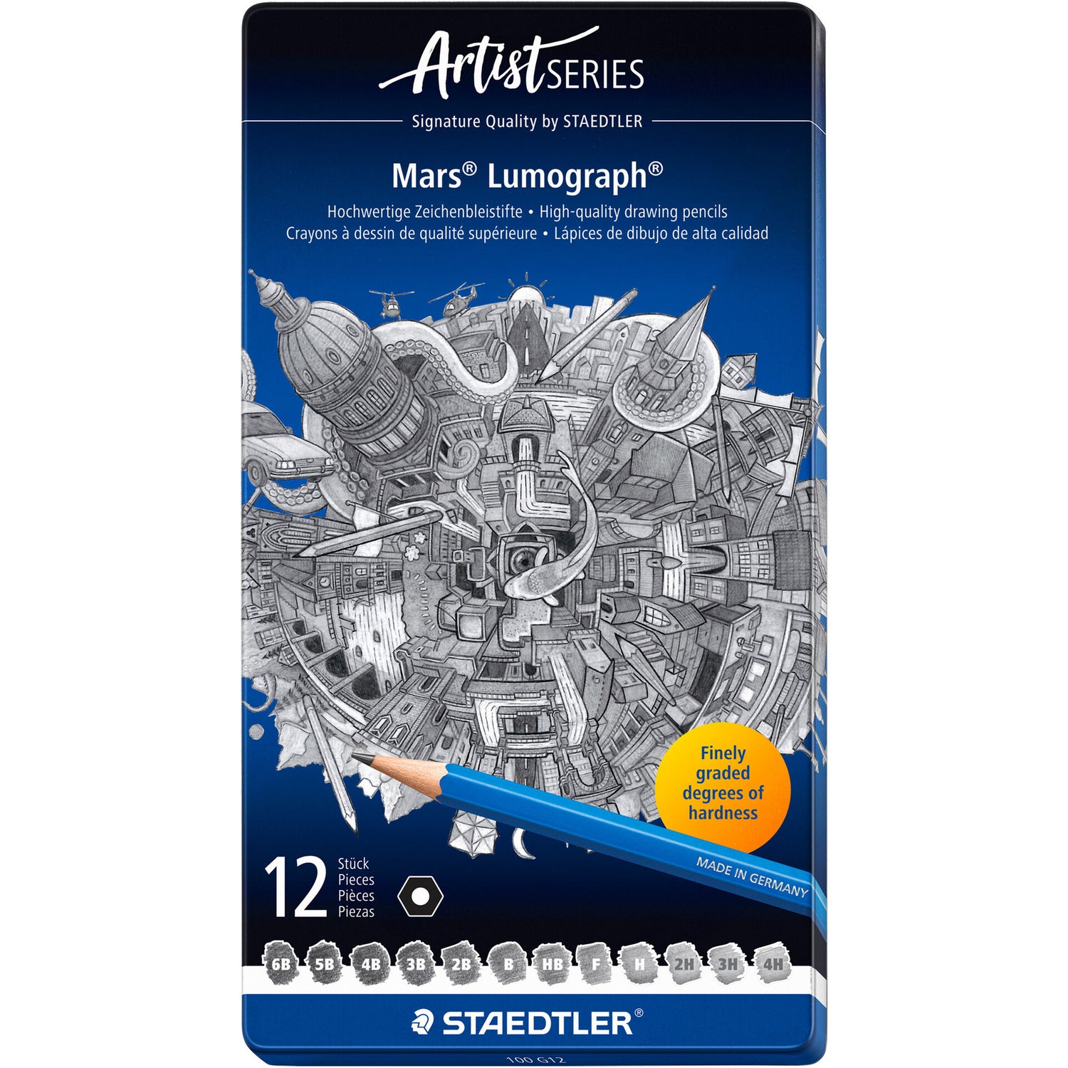 Lapis Staedtler Mars Lumograph 12 Unidades
