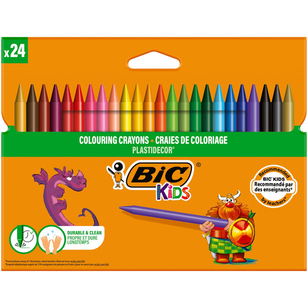 Lápis Cera Plastidecor 24 unidades Bic