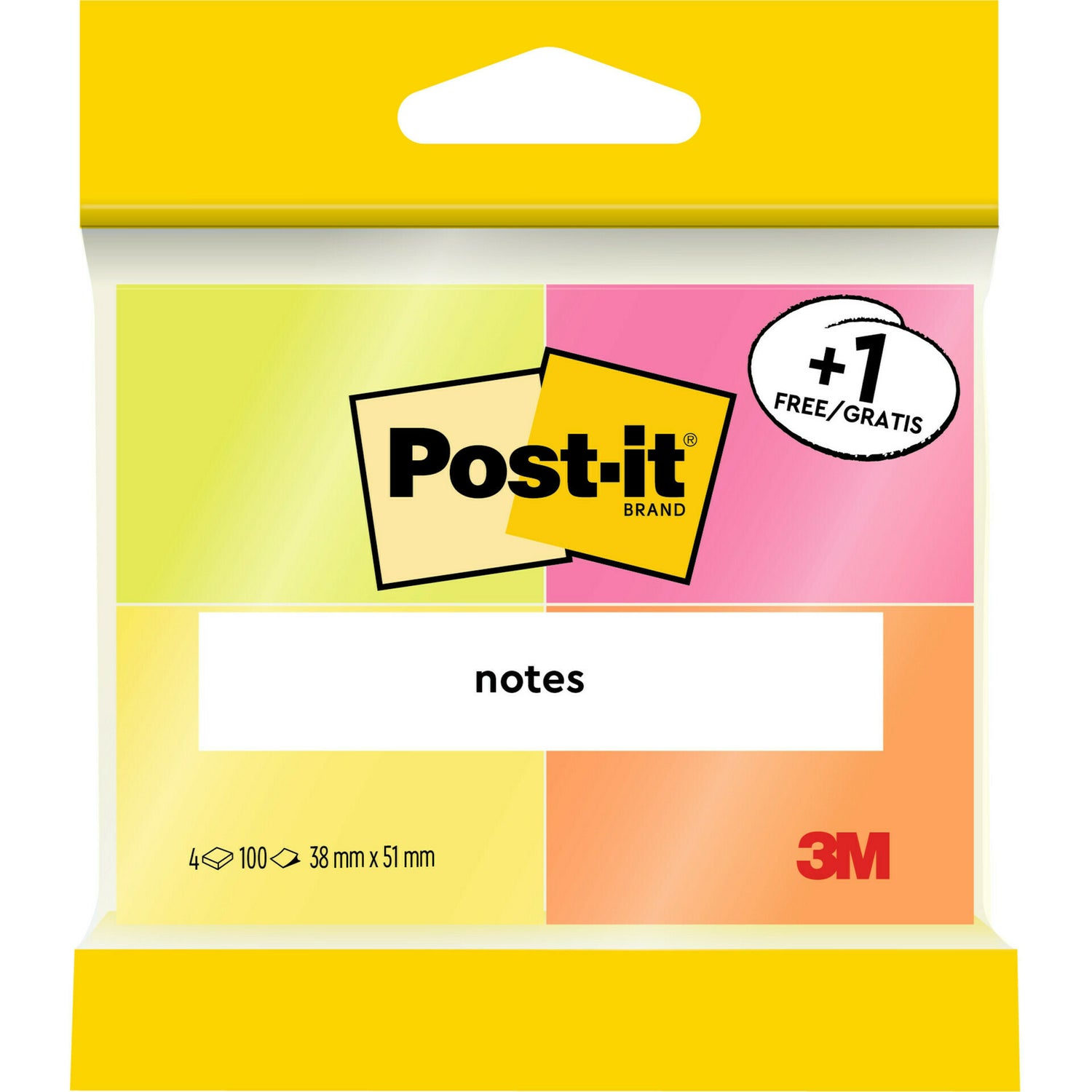 Bloco Nota Ader Neon38*51 3 Un+1 Of Post I