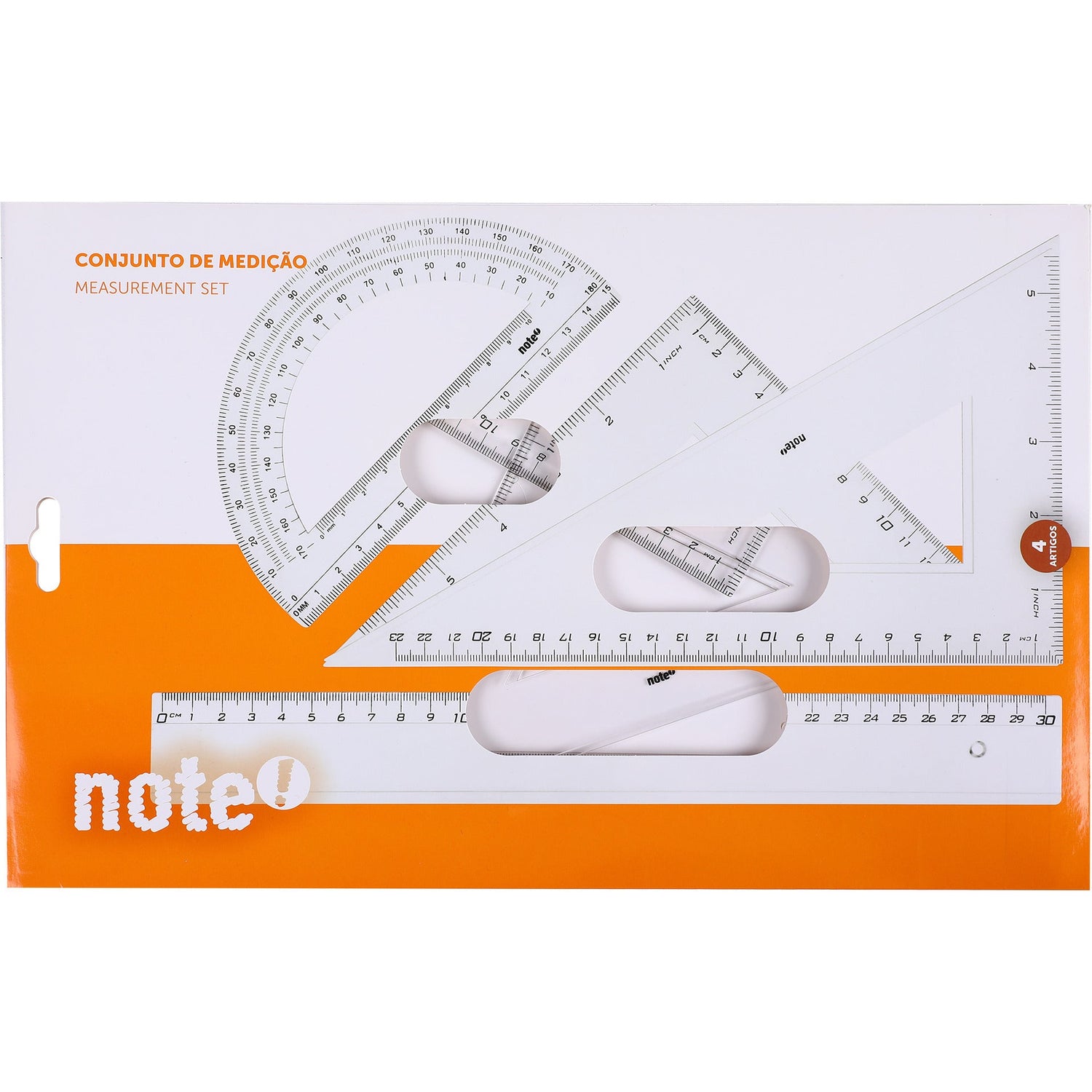Régua, Esquadros e Transferidor Note!