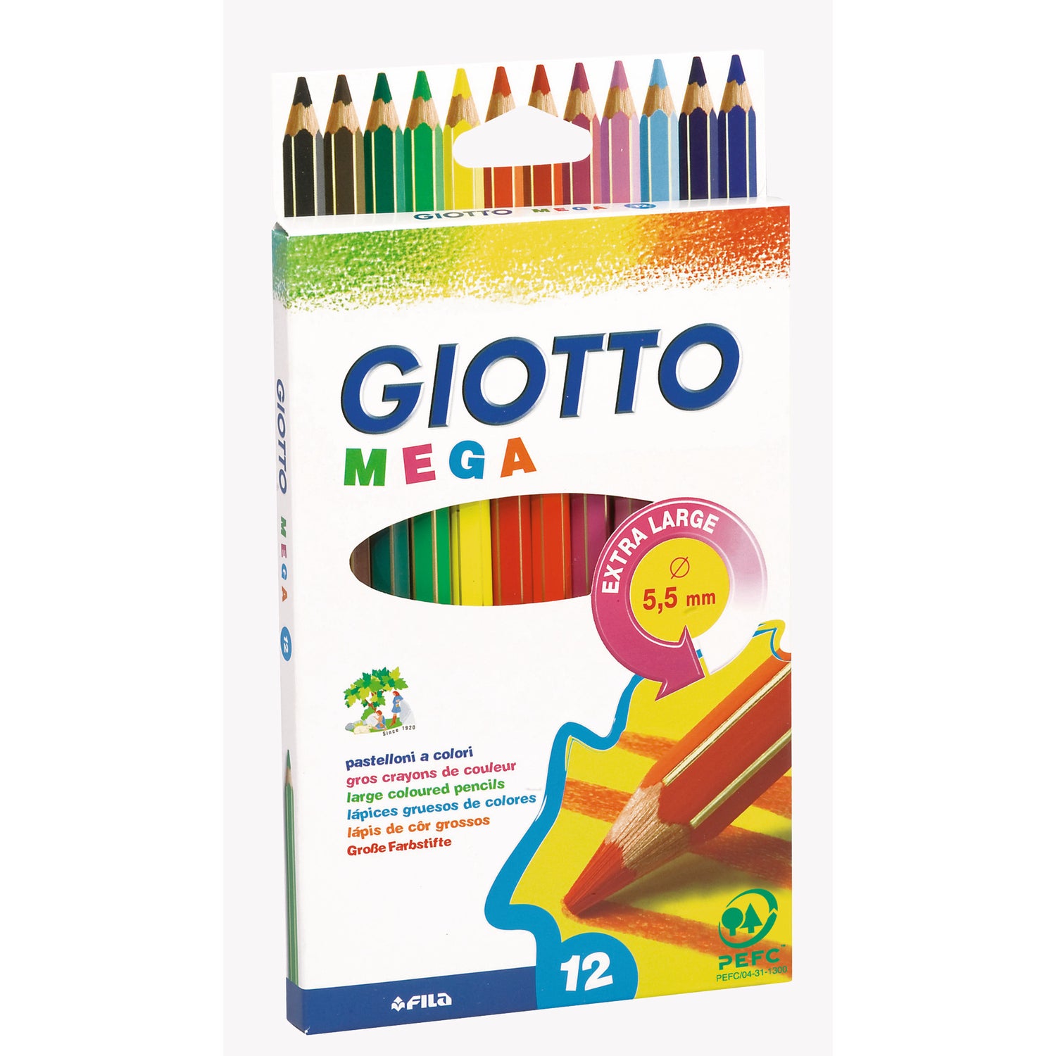 Lapis Cor Mega 12 Unidades Giotto