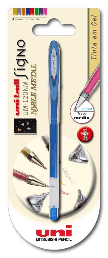 Roller Signo Noble Metal de Tinta Gel Metálica Azul