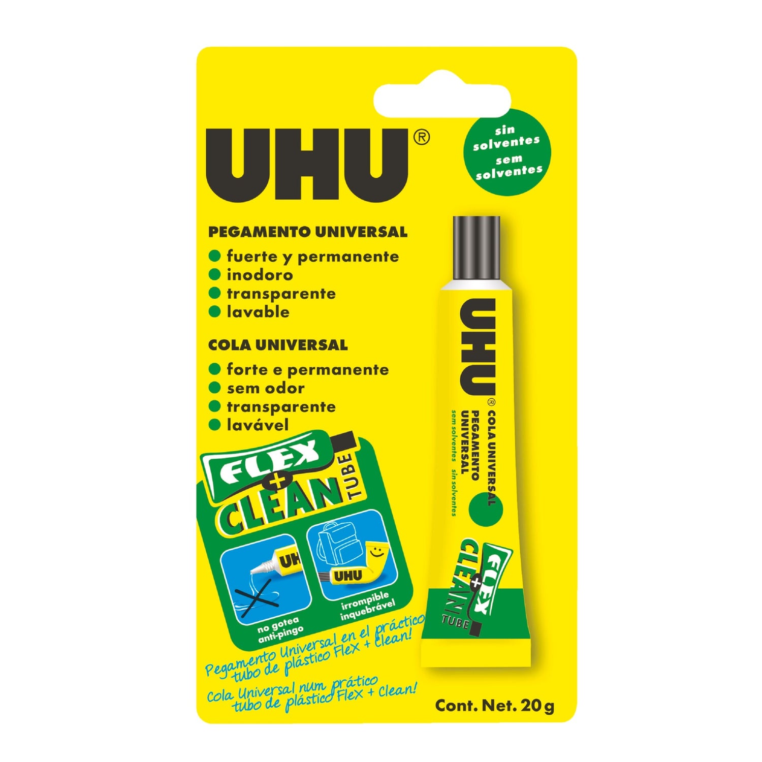Cola Univ Sem Solv Tubo Plast 20 Mililitros Uhu