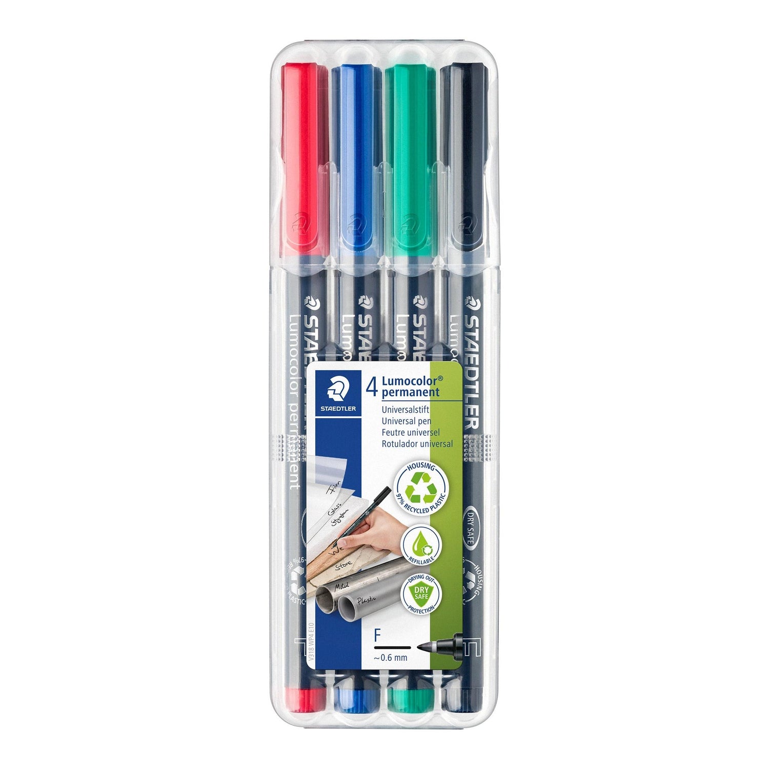 Marcador Permanente Fino com 4 Cores Staedtler