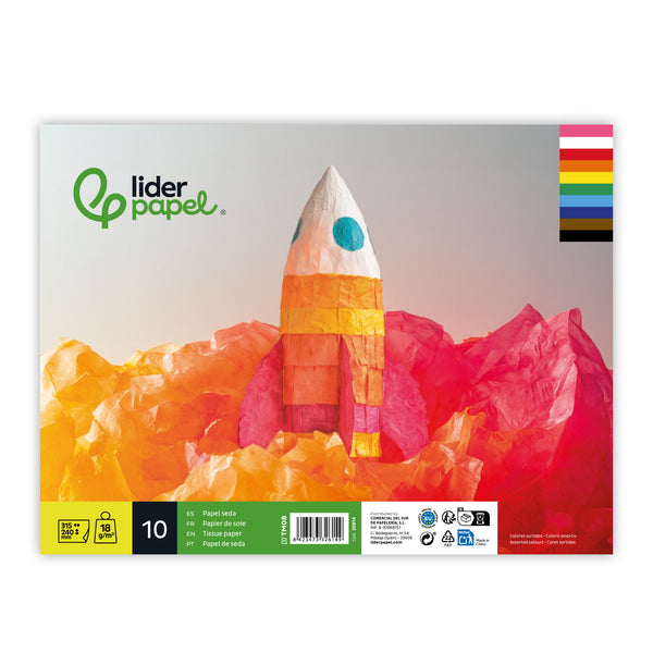Papel Seda 10 Folhas 31.5 x 24cm Liderpapel