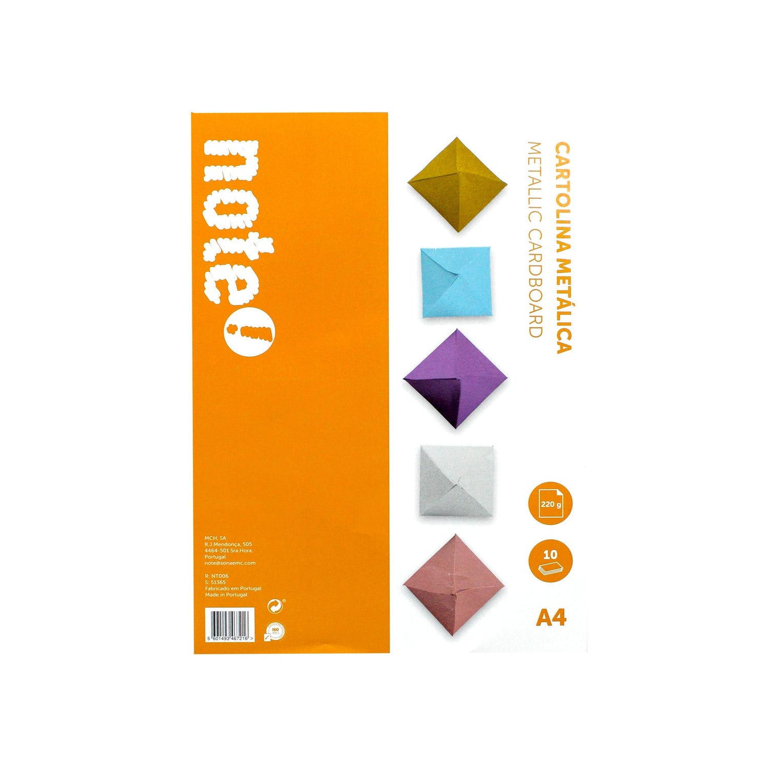 Bloco de Cartolinas Metálicas A4 Note!