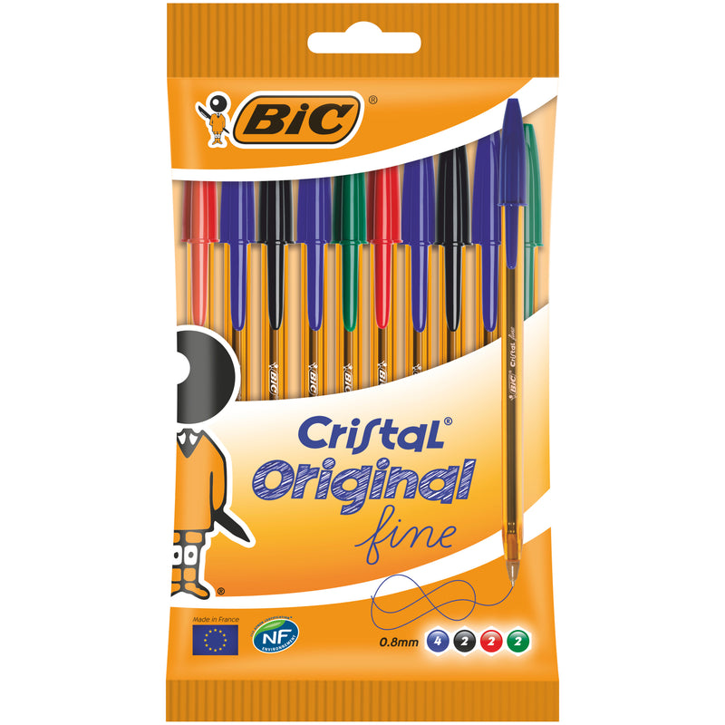 Esferografica Cristal Fine 10 Unidades Sortidas