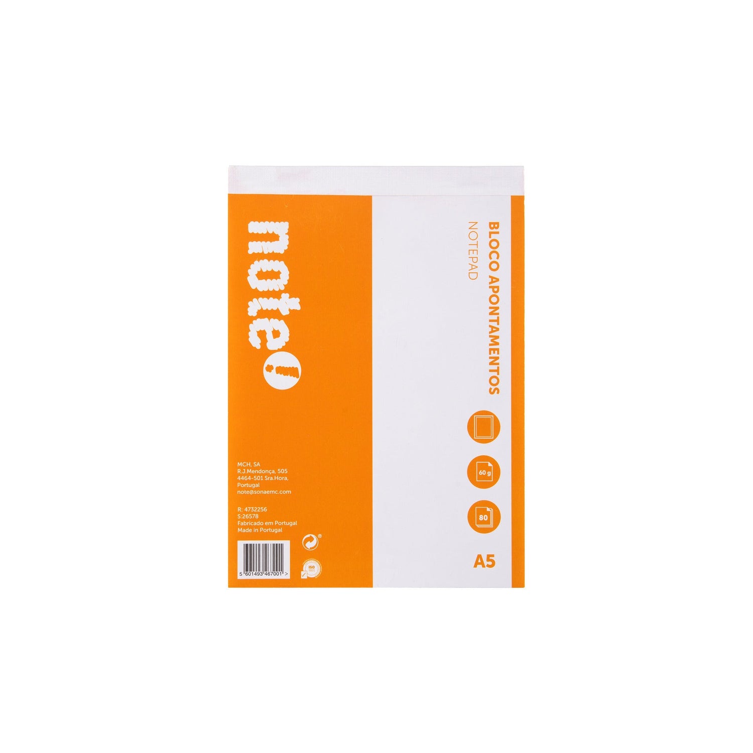 Bloco de Apontamentos A5 Liso Note!