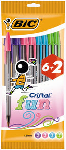 Esferográfica Cristal Fun 8 unidades Bic