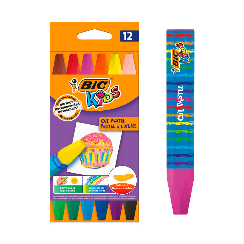 Lápis Cera Bic Kids Oil Pastel 12Un