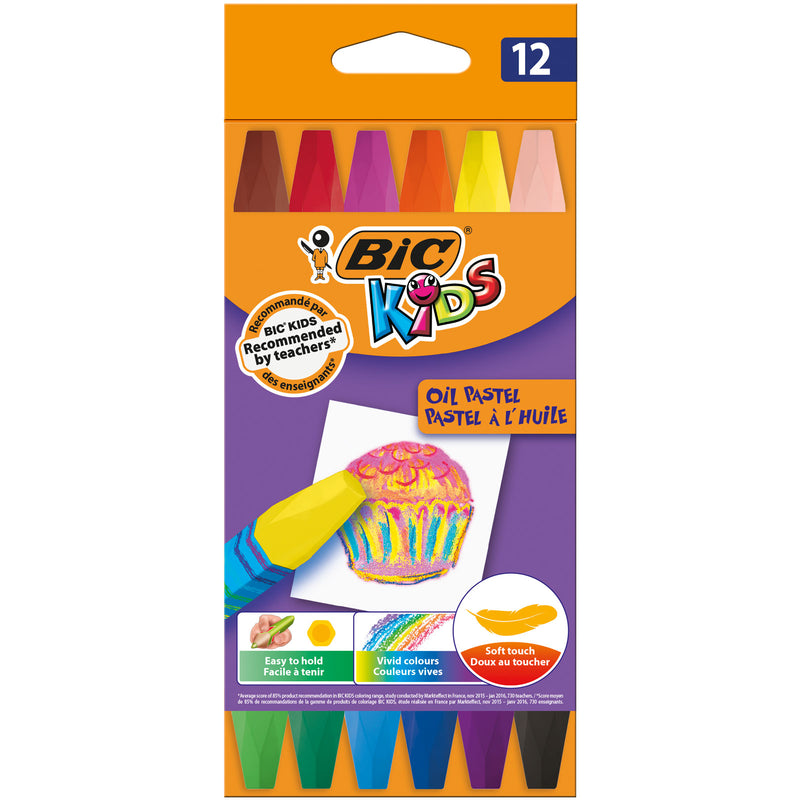 Lápis Cera Bic Kids Oil Pastel 12Un