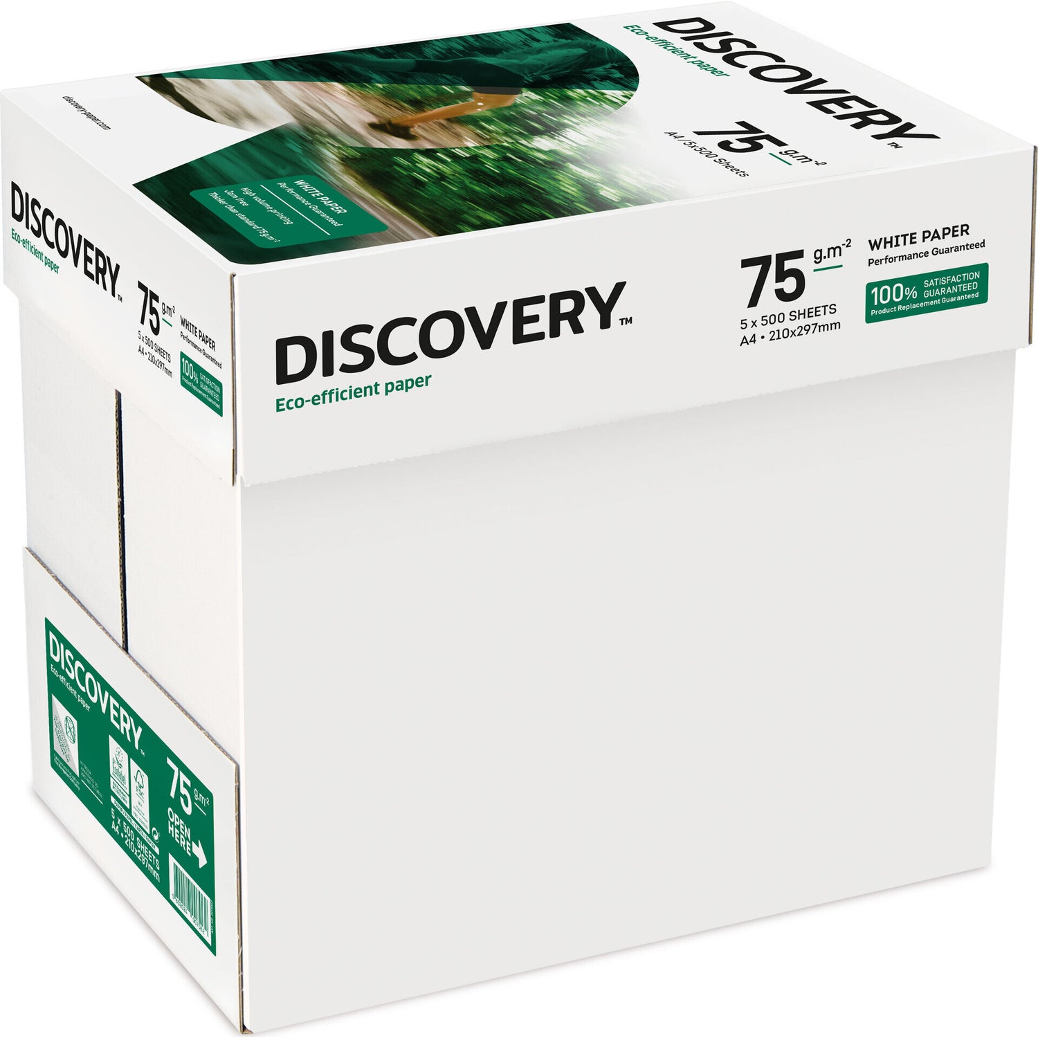 Resma de Papel de Impressão A4 5 x 500 Folhas 75g/m2 Discovery
