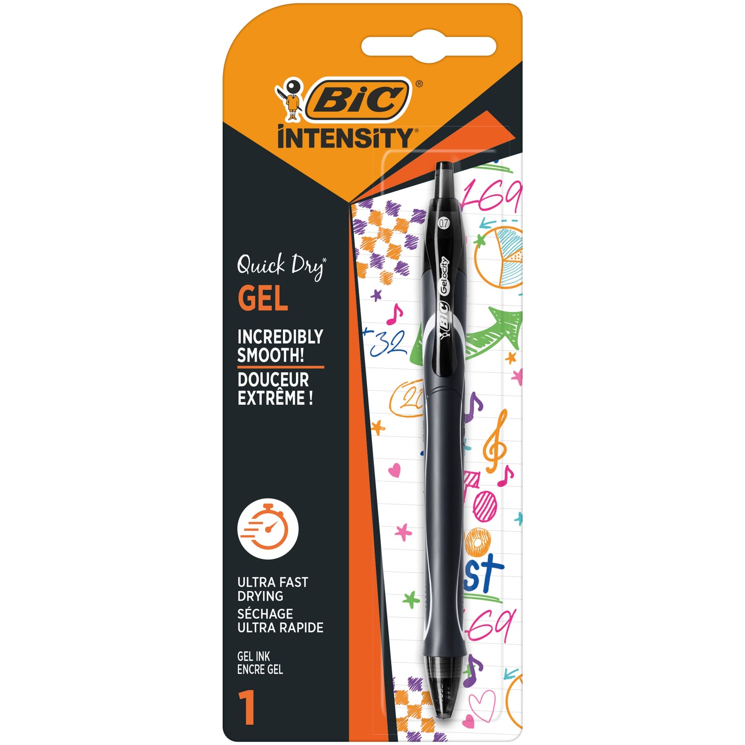 Esferográfica Gelocity Quick Dry de Tinta Preta Bic