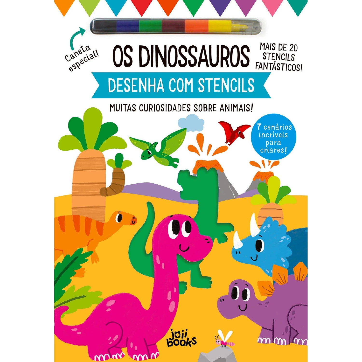 Desenha com Stencils - Os Dinossauros de Elizabeth Golding
