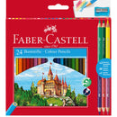 Lápis Cor 24 unidades + 3 Lápis Bicolor + Afia Faber Castell