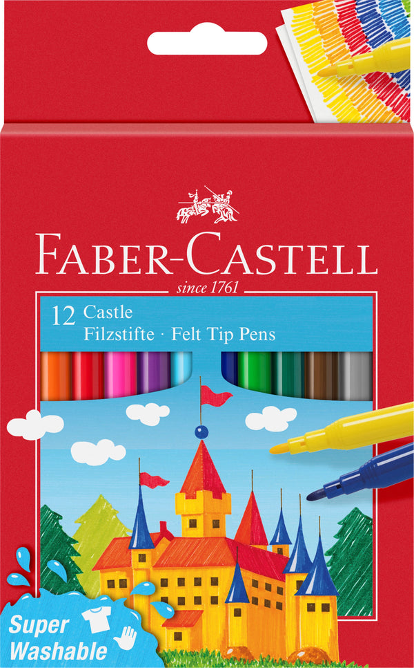 Marcadores de Colorir Finos 12 unidades Faber Castell