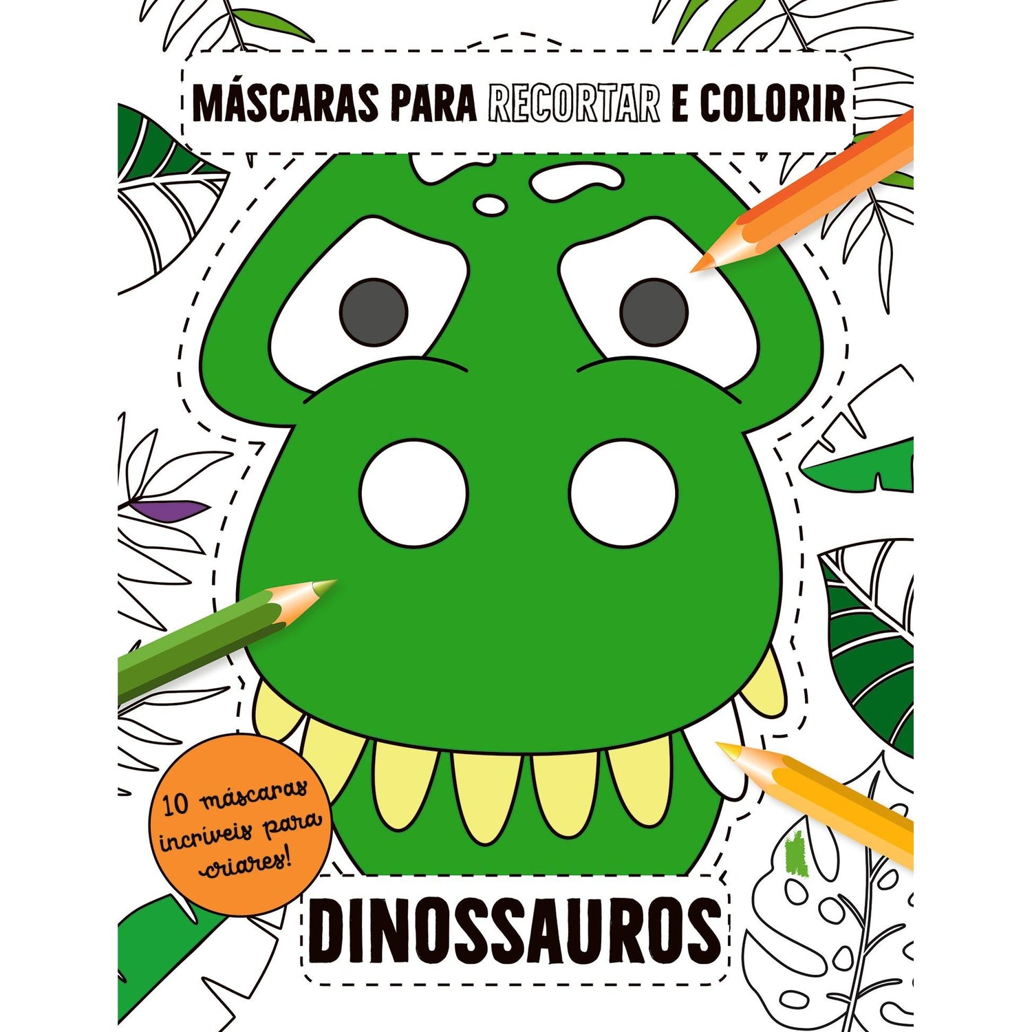 Máscaras para Recortar e Colorir - Dinossauros de Emma Smith