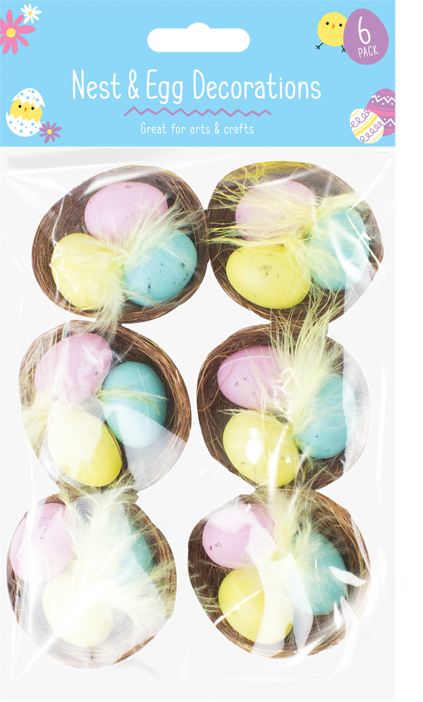 Conjunto 6 Cestas Ovos Coloridos