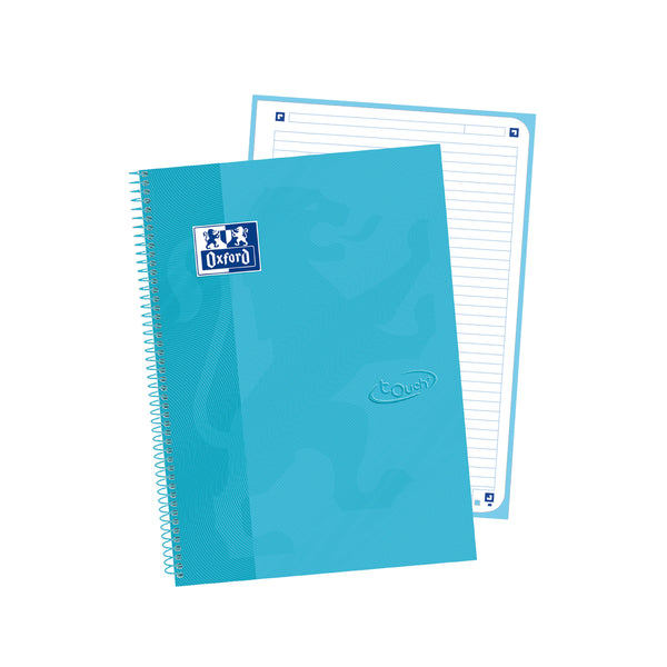 Caderno Espiral A4 Euro Touch Pautado 80 Folhas Azul Pastel Oxford