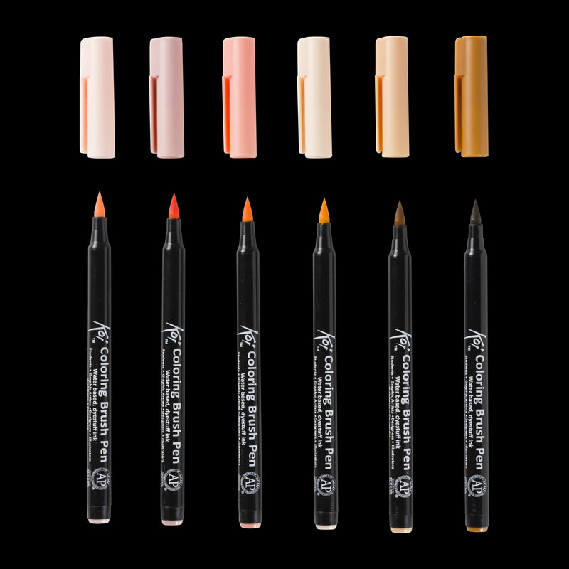 Conjunto de 6 Marcadores Sakura Koi Coloring Brush