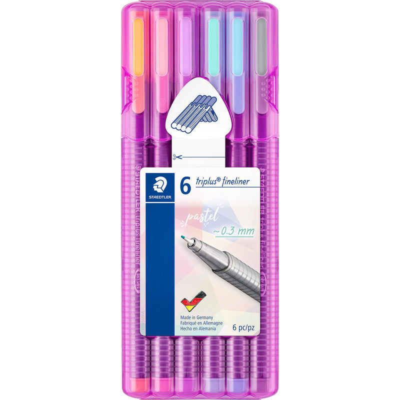 Marcador Escrita Triplus Fineline Pastel 6 Unidades