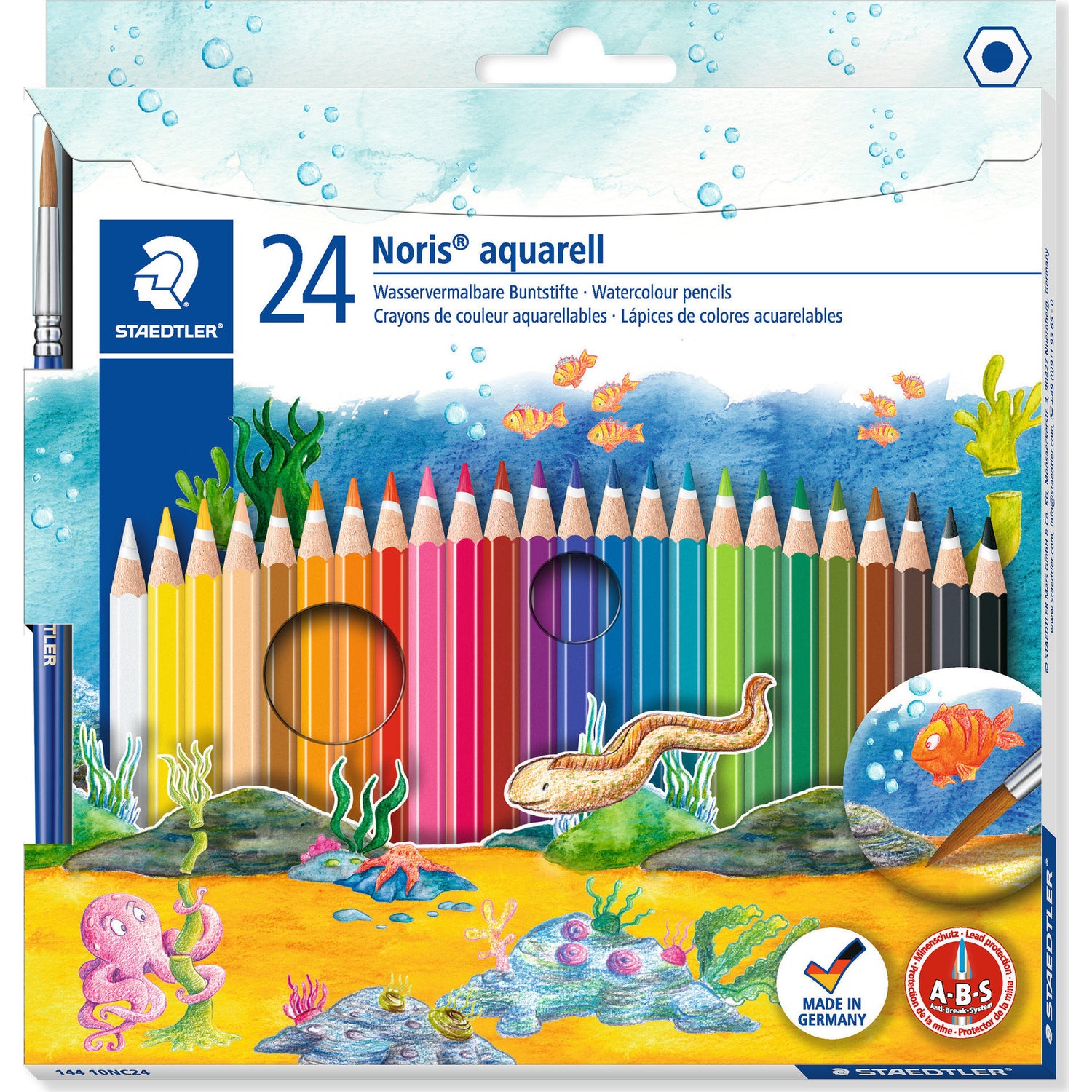Lapis Cor Aquarel+Pincel Noris Club 24 Unidades