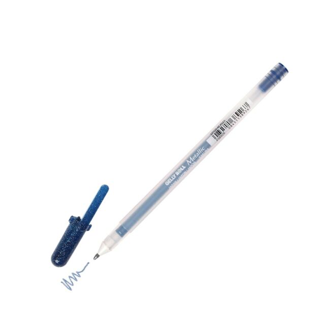 Caneta Gelly Roll Cor Metalica Azul Escuro