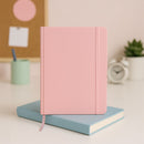 Caderno Agrafado A5 Capa Dura Com Elástico Pautado Pastel