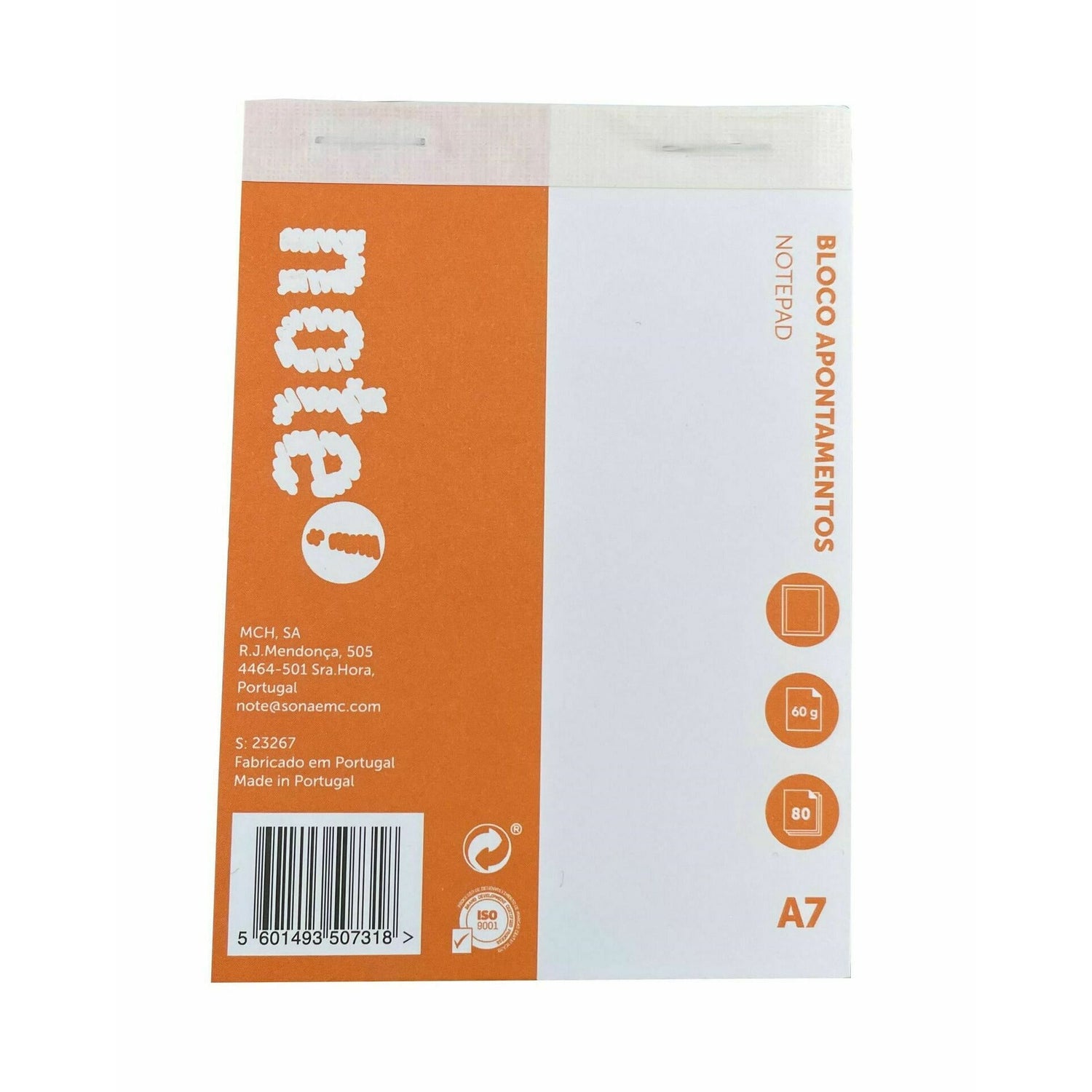 Bloco de Apontamentos A7 Liso Note!