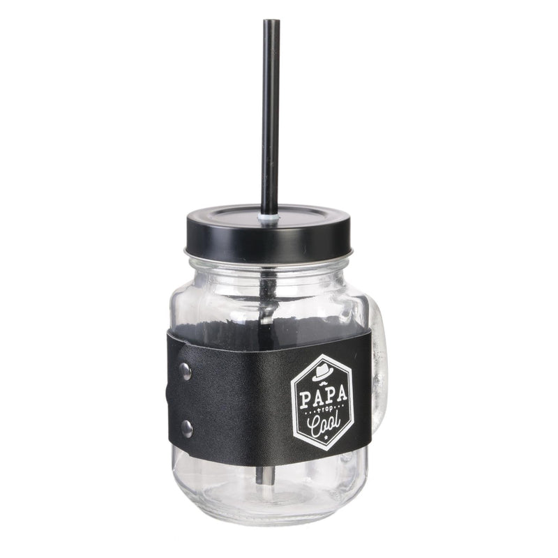 Copo Vidro Com Palhinha Pai 45Cl