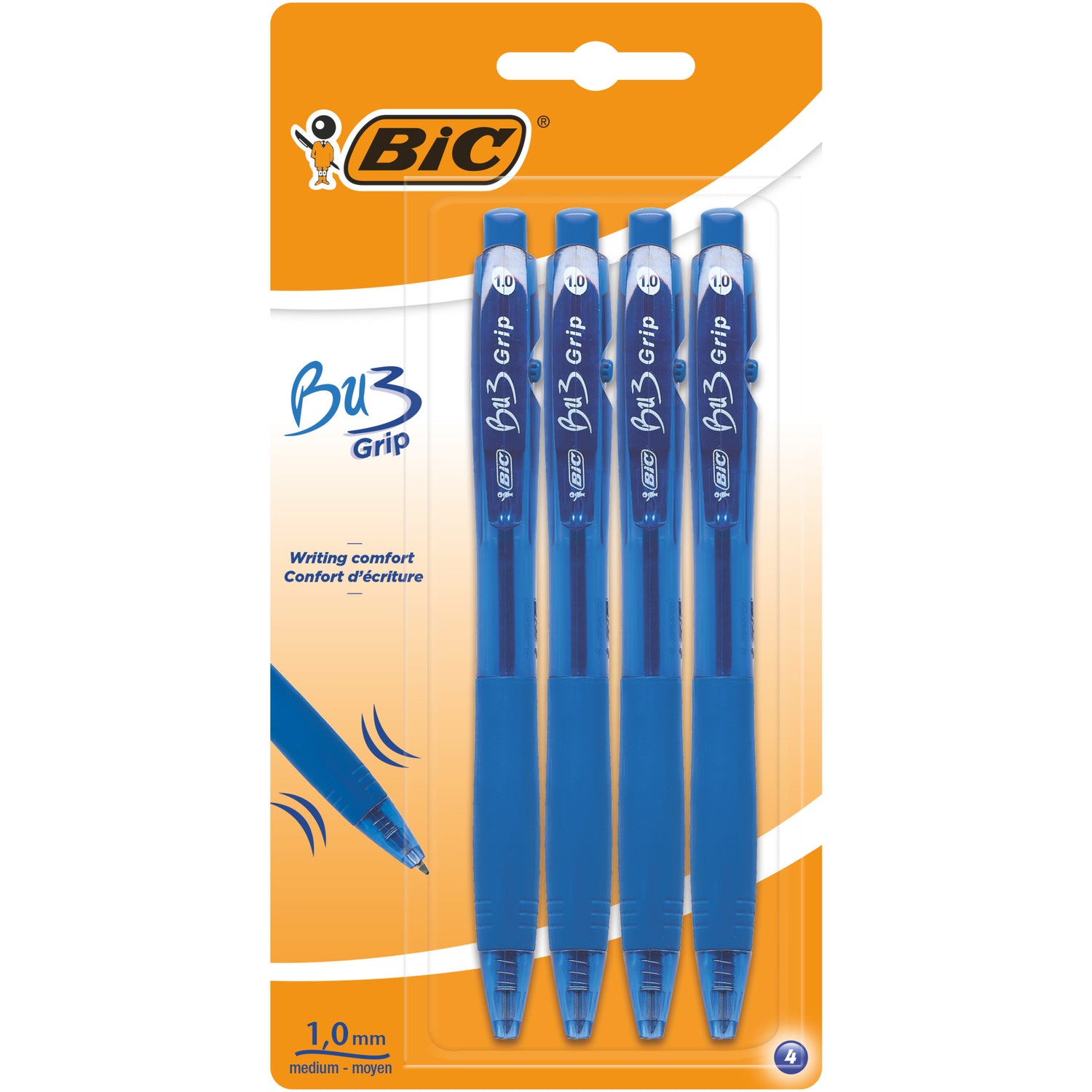 Esferográfica BU3 Grip de Tinta Azul Bic