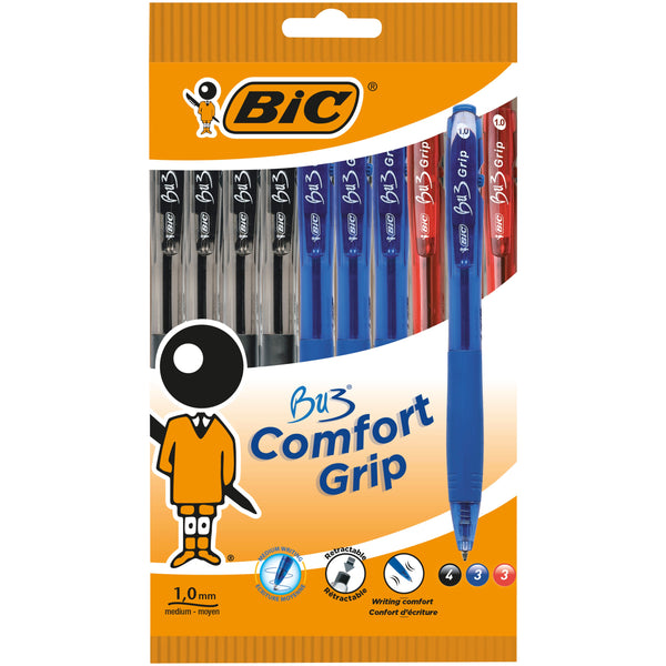 Esferográfica Bu3 Com Grip Sort 10Unidades Bic