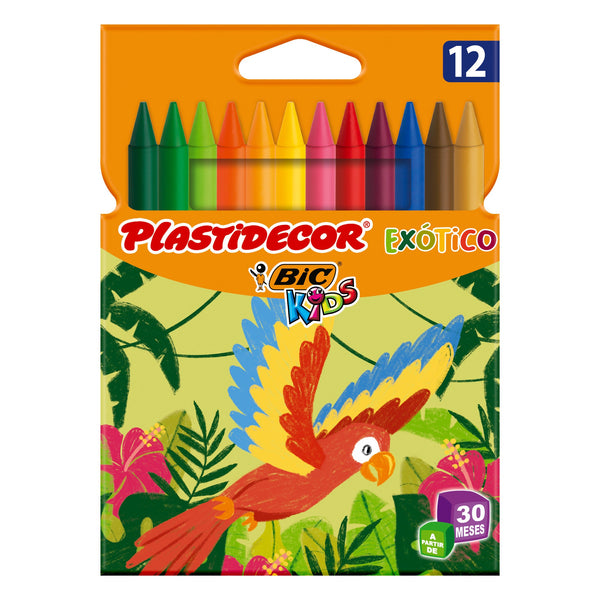 Lápis Cera Plastidecor Exótico 12 unidades Bic