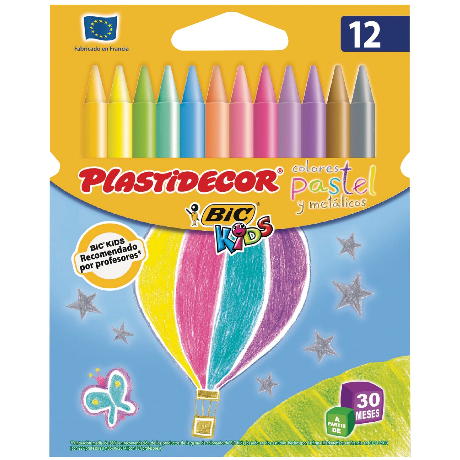 Lápis Cera Plastidecor Pastel 12 Unidades Bic