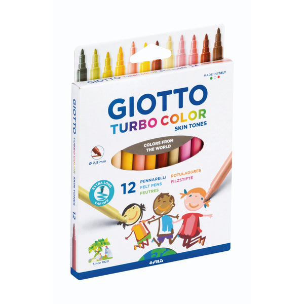 Marcadores de Colorir Turbo Color Skin Tones 12 unidades Giotto