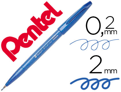 Caneta Pincel Azul Pentel