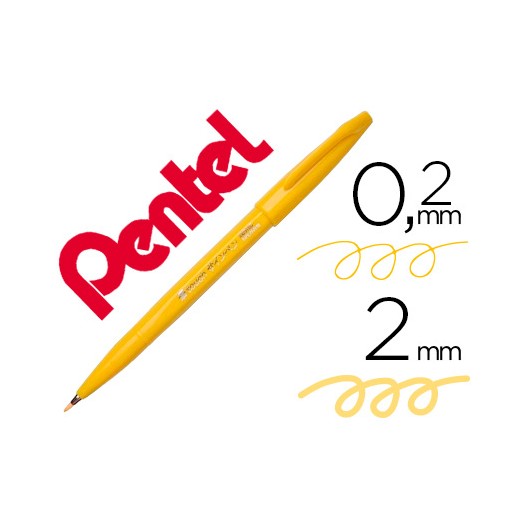 Caneta Pincel Amarelo Pentel