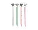 Caneta Coração Metal 3D Cor Preta Sortido