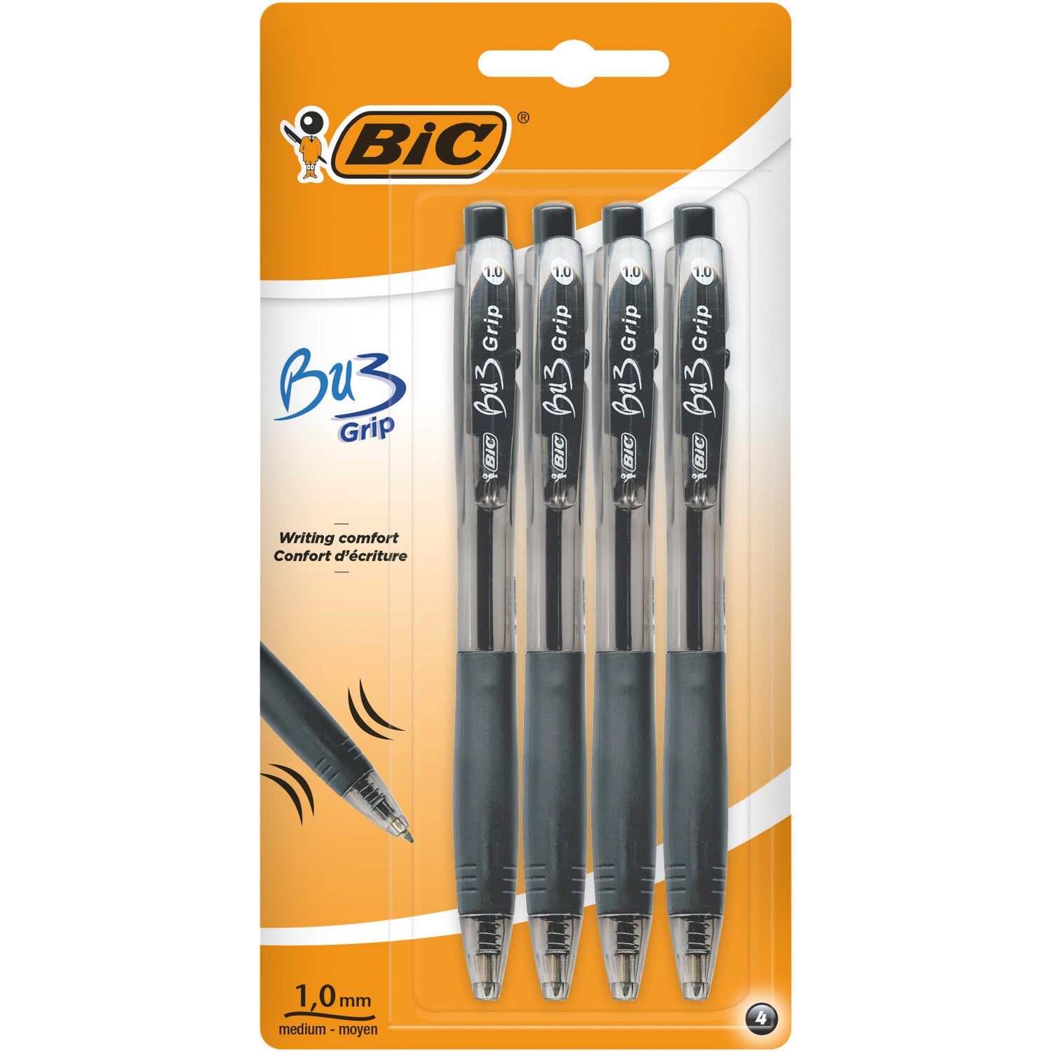 Esferográfica BU3 Grip de Tinta Preta Bic