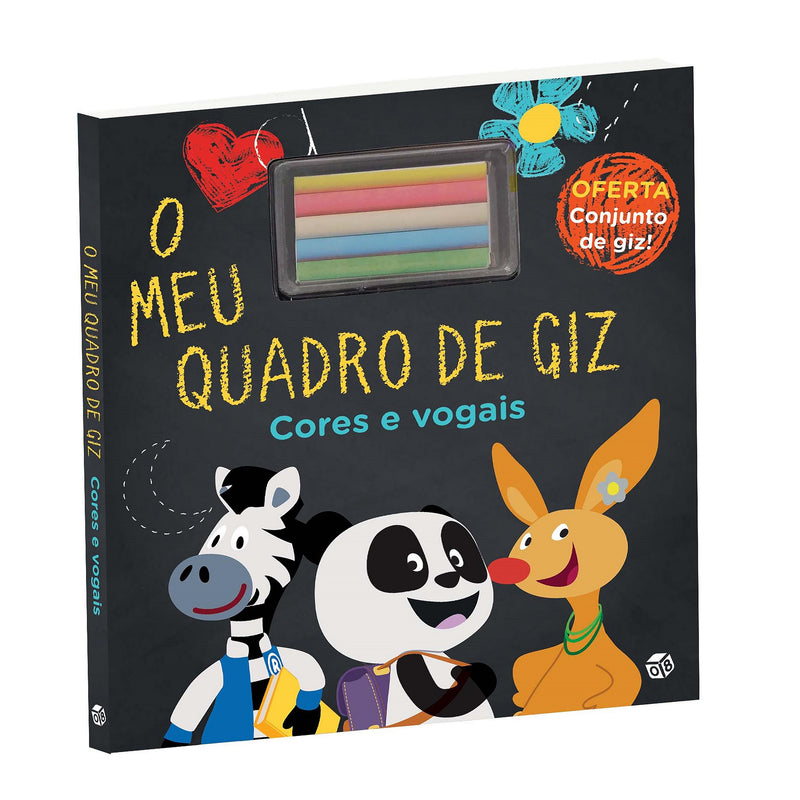 Panda - o Meu Quadro de Giz Cores e Vogais: Livro de Atividades com Oferta de Conjunto de Giz