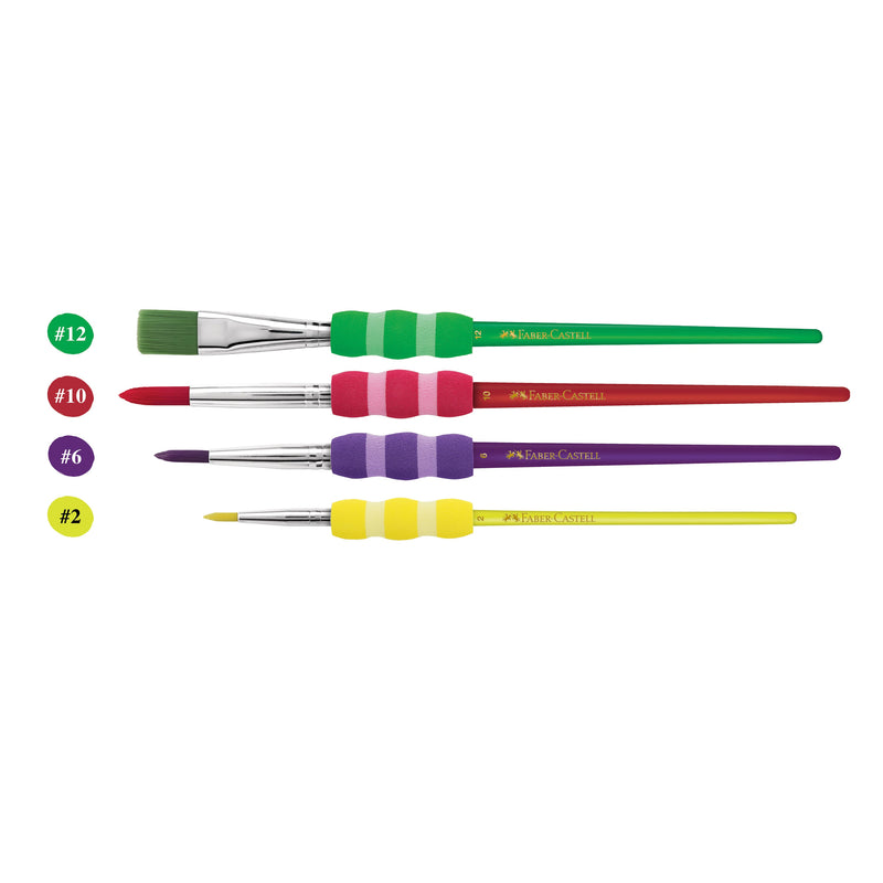 Pincéis Soft Touch nº 2/4/10/12 4 unidades Faber Castell