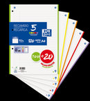 Recarga A4 100+20Folhas 90G Pautado 5 Cores
