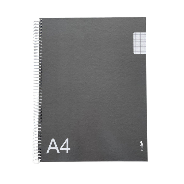 Caderno Espiral A4 Quadriculado Preto Tecnoline