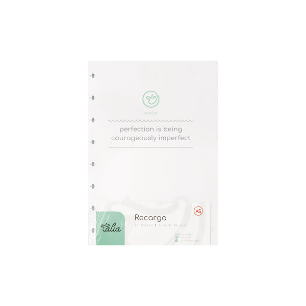 Recarga Papel A5 Liso para Caderno Smart