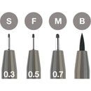 Marcador Tinta China Pit Pen Cinza Quente 4 Unidades