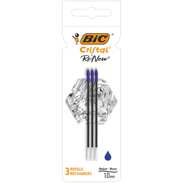 Recargas Para Esferográfica Cristal Re'New Az 3Unidades Bic